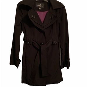London Fog Black Trench Coat Size PS